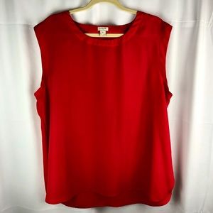 J. Crew Cap Sleeve Red Light Weight Top